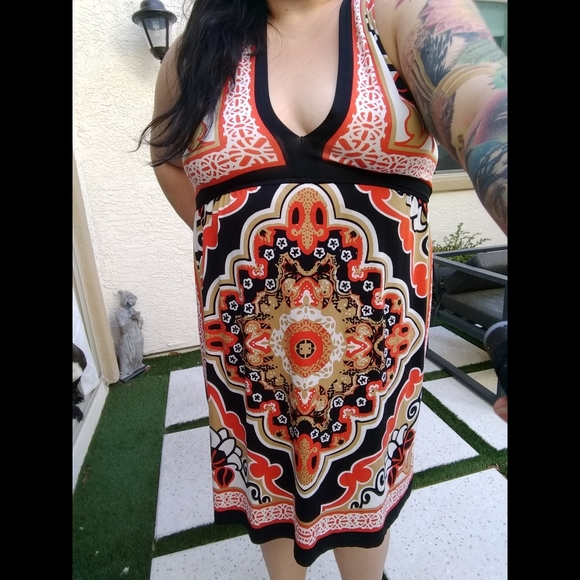 Bailey Blue Patterned Racerback Dress - Picture 3 of 7